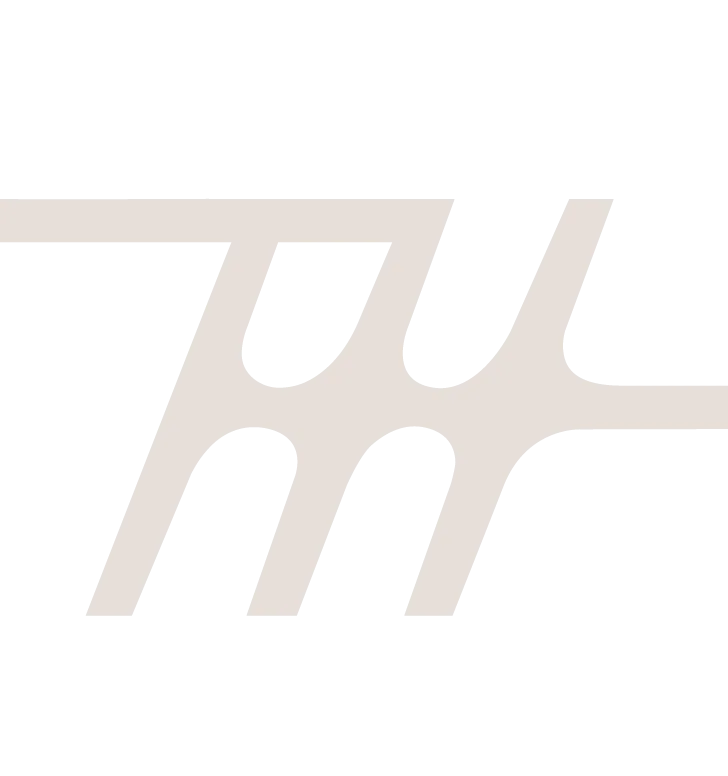 Minimalistic logo for TEV Handles featuring stylized initials 'TH' in light beige, symbolizing modern and luxury design.