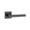 The Pea handle in matt black by Tev Handles offers a minimalist, premium design with a modern square rosette for luxury interiors.