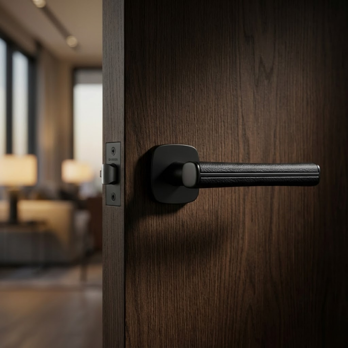 Davidia - Matt Black and Black Leather Davidia - Matt Black and Black Leather