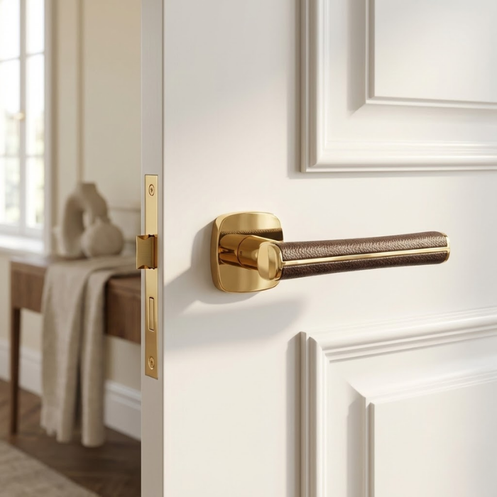 Davidia - Polished Gold and Brown Leather Davidia - Polished Gold and Brown Leather