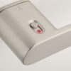 Sorella on Hidden Rosette in satin nickel showing close-up of built-in lock with red locked indicator.