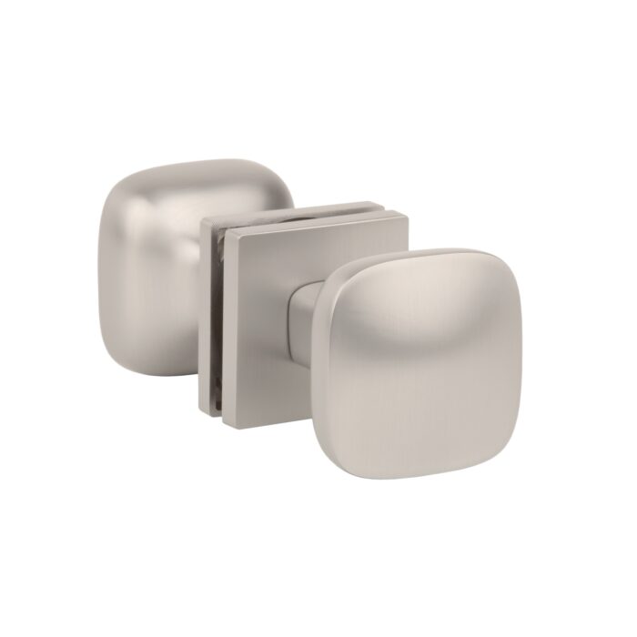 Querca Square Door Knob - Double Sided Moveable - Satin Nickel